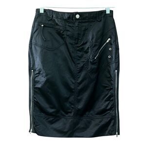 BCBGMaxAzria Jeans nylon fabric zip pockets utility pencil skirt